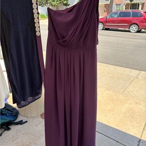 Weddington Way Deep Purple One-Shoulder Dress
